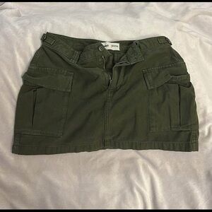 TNA Dark Green Utility Mini Skirt